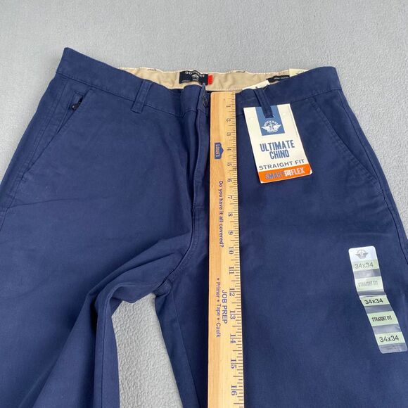 Dockers Ultimate Chino Pants Men's size W34 L34 Slim Fit Navy Blue Smart 360.NEW - Picture 5 of 14